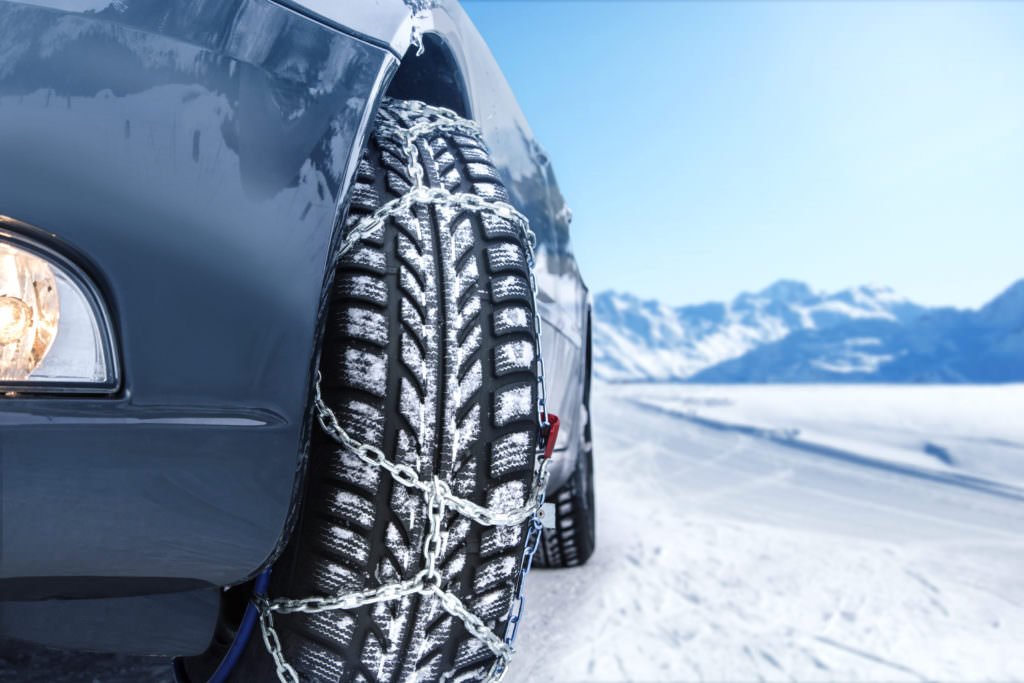 Driving in colorado with chains on the tire