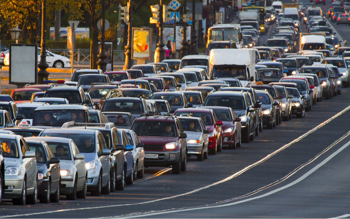 photo of gridlocked traffic accident lawyer colorado