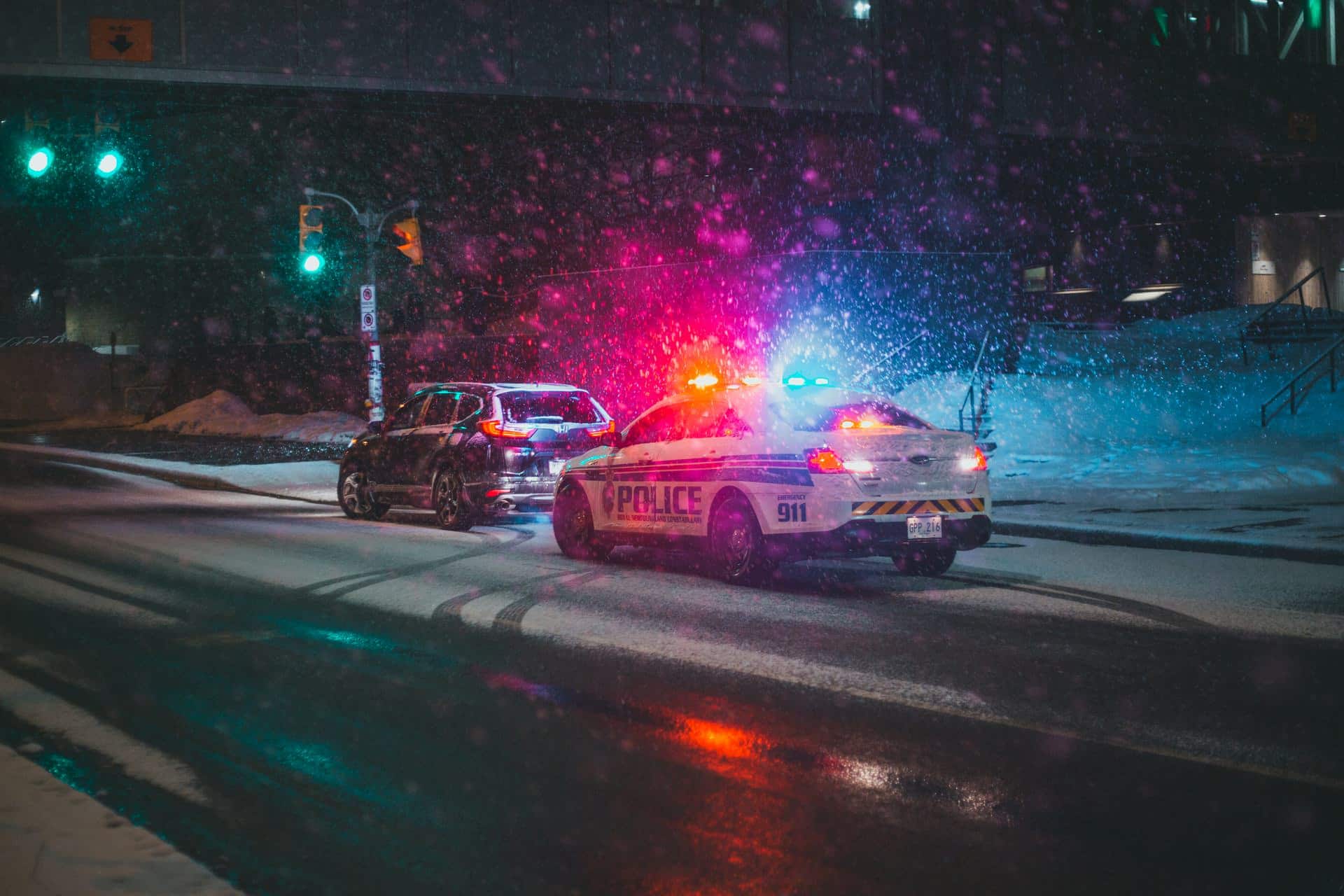 photo of pulled over car by police | denver colorado accident lawyer personal injury attorney