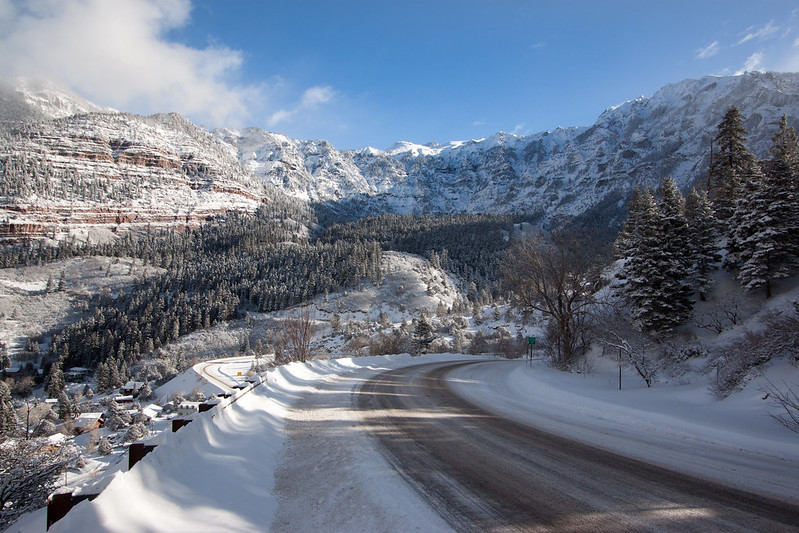 Snowy colorado road