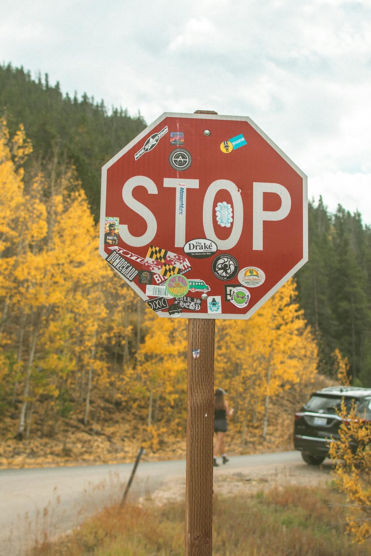Stop sign in breckenridge. Drive safely!